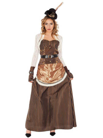 CHAKS 4-częściowy kostium "Lady Steampunk" w kolorze jasnobrązowym