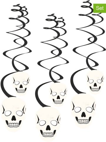 Amscan Decoratieve hangers "Skulls" wit/zwart - (L)60 cm