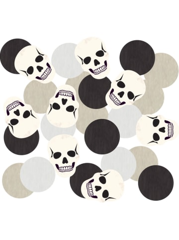amscan Confetti "Skulls Paper" wit/zwart- 14 g