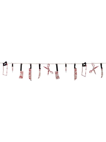 amscan Slinger "Bloody Weapons" zwart/rood - (L)230 cm