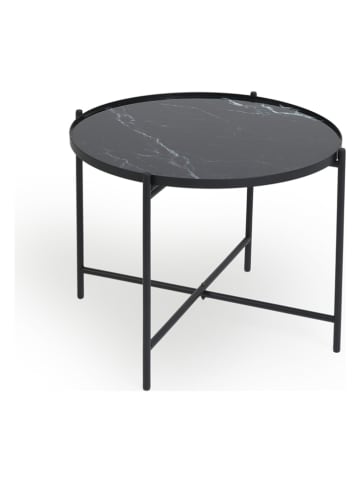 Lifa Living Stolik "Xavier" w kolorze czarnym - wys. 40 x Ø 48 cm