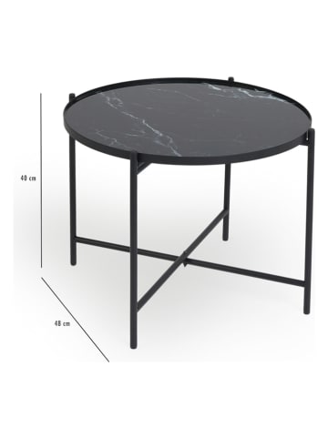 Lifa Living Beistelltisch "Xavier" in Schwarz - (H)40 x Ø 48 cm