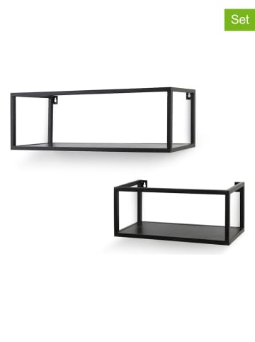 Lifa Living 2er-Set: Wandregale "Madrid" in Schwarz