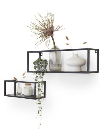 Lifa Living 2er-Set: Wandregale "Madrid" in Schwarz