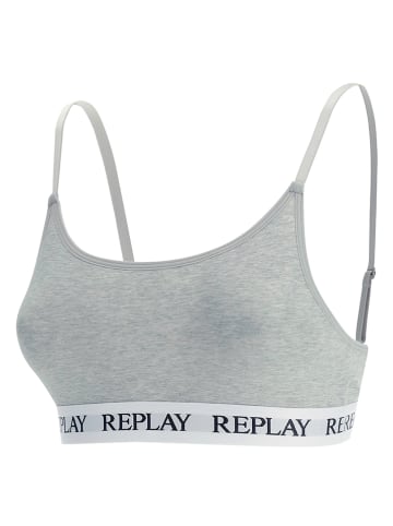 Replay Underwear Bustier in Grau/ Weiß