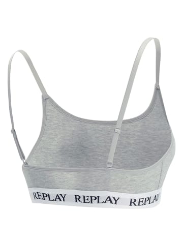 Replay Underwear Bustier in Grau/ Weiß