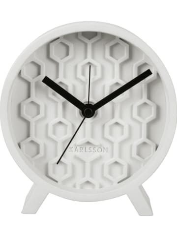 Karlsson Budzik "Honeycomb" w kolorze białym - Ø 14 cm