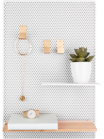 Present Time Memotafel "Perky" in Weiß/ Weiß - (B)34,5 x (H)52 cm