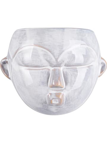 Present Time Bloempot "Mask" wit - (H)14,5 x Ø 18 cm