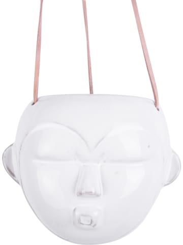 Present Time Hangende bloempot "Mask" wit - (H)15 x Ø 18,5 cm