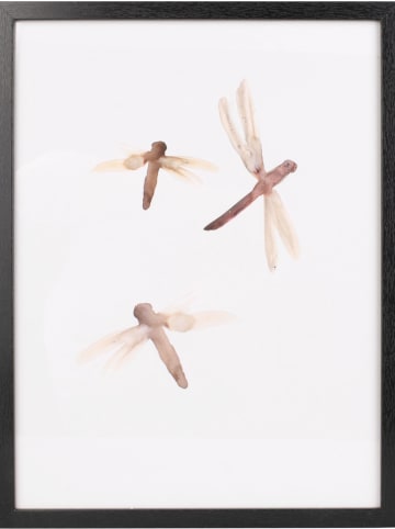 Present Time Kunstdruk "Dragonflies" zwart - (B)30 x (H)40 cm