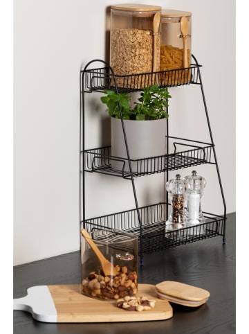 Present Time Keukenrek "Kitchen rack" zwart - (B)30 x (H)45,5 x (D)20 cm