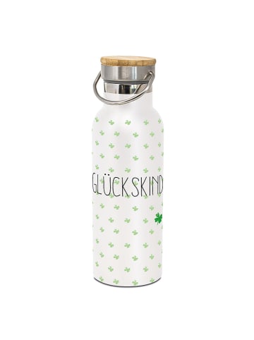 ppd Edelstahl-Trinkflasche "Glückskind" in Weiß - 500 ml