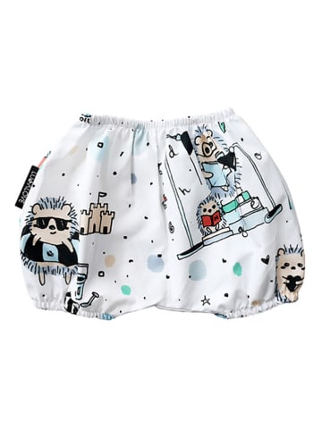 Lullalove Shorts "Hedgehog" in Weiß/ Hellblau
