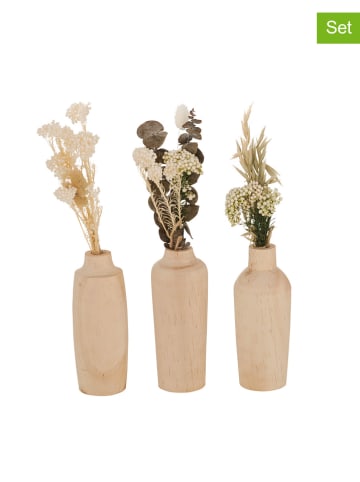 Boltze 3-delige set: vazen "Faya" beige - (H)30 cm