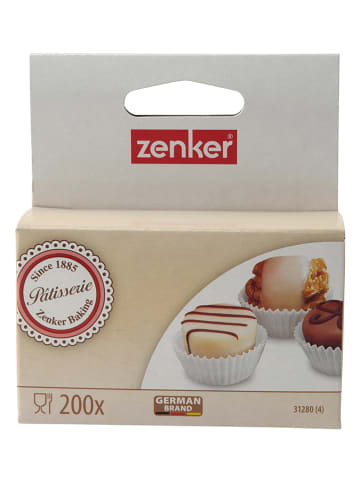 Zenker 4-delige set: papieren bonbonvormen "Fair" wit - 4x 200 stuks
