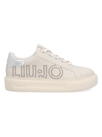 Liu Jo Skórzane sneakersy w kolorze kremowym