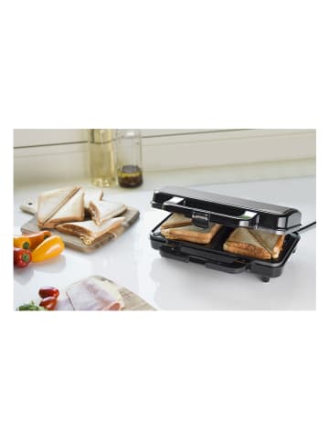 bESTRON Sandwichmaker "Funcooking" zilverkleurig/zwart