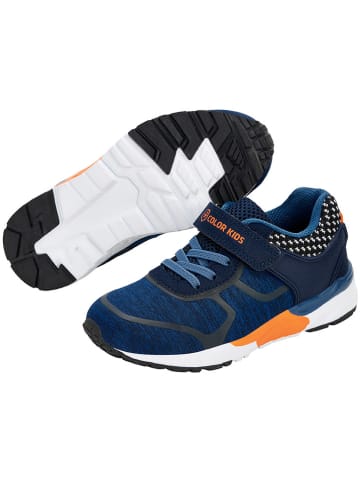 Color Kids Sneakers in Dunkelblau/ Orange