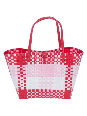 Overbeck and Friends Shopper bag "Klara" w kolorze jasnoróżowo-czerwonym - 34 x 30 x 26 cm