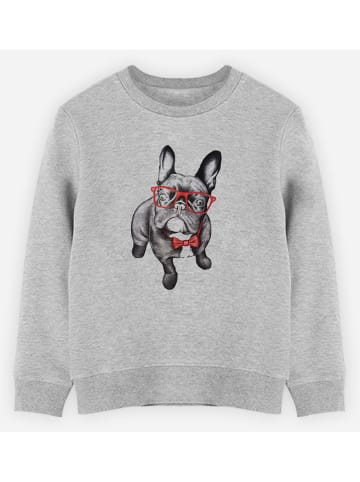 WOOOP Sweatshirt "Happy dog" in Grau