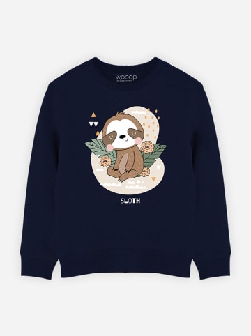 WOOOP Sweatshirt "Jungle Sloth" donkerblauw