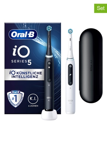 Oral-B 2tlg. Set: Elektrische Zahnbürsten "Oral-B iO Series 5" in Weiß/ Schwarz