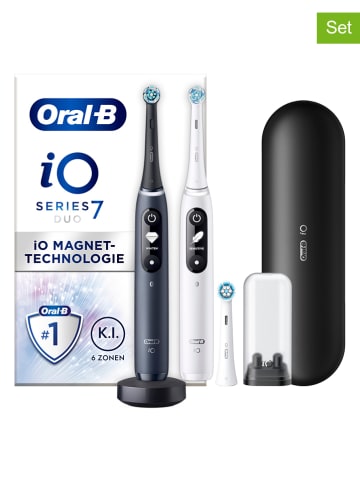 Oral-B 2tlg. Set: Elektr. Zahnbürsten "iO Series 7" in Blau/ Weiß