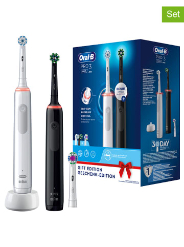 Oral-B 2-delige set: elektrische tandenborstels "Oral-B Pro 3 3900" wit/zwart
