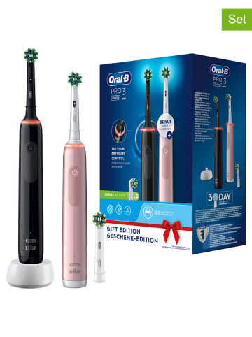 Oral-B 2-delige set: elektrische tandenborstels "Oral-B Pro 3 3900" roze/zwart