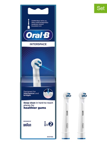 Oral-B 2er-Set: Ersatz-Bürstenköpfe "Oral-B Interspace" in Weiß