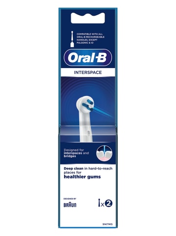 Oral-B 2-delige set: opzetborstels "Oral-B Interspace" wit
