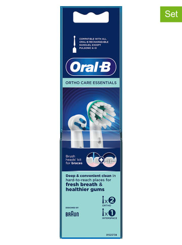 Oral-B 3-delige set: opzetborstels "Oral-B Ortho Care Essentials Kit" wit