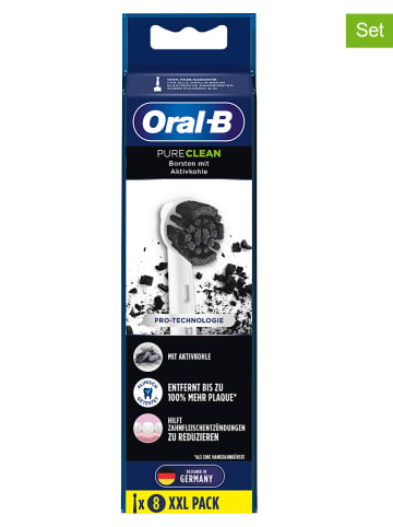 Oral-B 8-delige set: opzetborstels "Oral-B Aktivkohle" wit