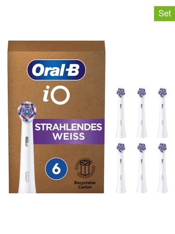 Oral-B 6er-Set: Ersatz-Bürstenköpfe "Oral-B iO Radiant" in Weiß