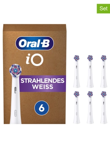 Oral-B 6er-Set: Ersatz-Bürstenköpfe "Oral-B iO Radiant" in Weiß