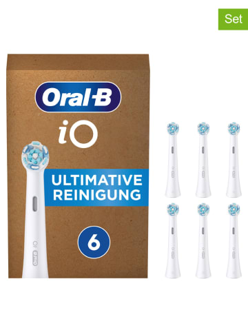 Oral-B 6er-Set: Ersatz-Bürstenköpfe "Oral-B iO Ultimative Reinigung" in Weiß
