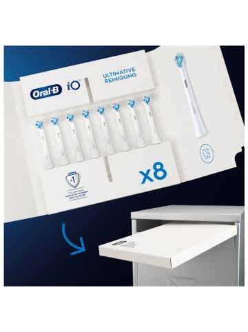 Oral-B 8er-Set: Ersatz-Bürstenköpfe "iO Ultimative Reinigung" in Weiß