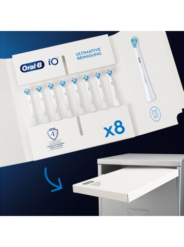 Oral-B 8er-Set: Ersatz-Bürstenköpfe "Oral-B iO Ultimative Reinigung" in Weiß