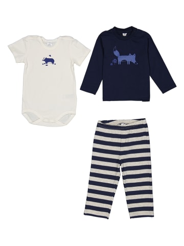 Kanz 3-delige outfit donkerblauw/wit
