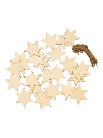 SUNNYSUE 24-elementowy drewniany zestaw zawieszek "Stars" - 3+
