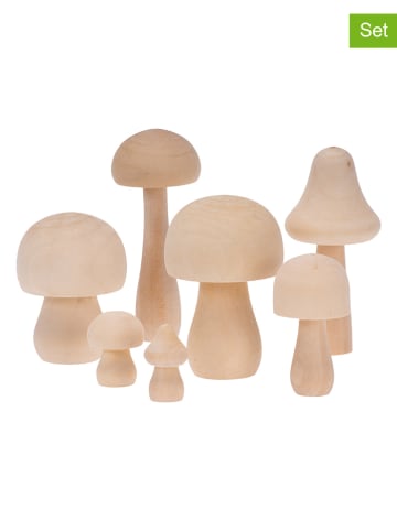 SUNNYSUE 7-delige set: houten paddenstoelen - vanaf 3 jaar