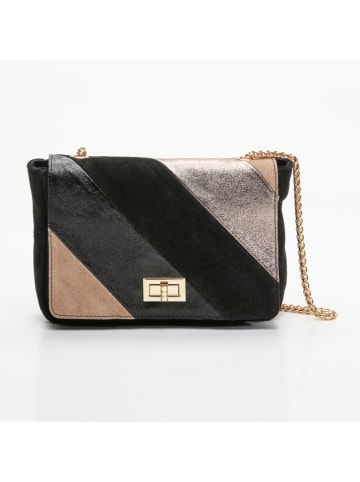 Victor & Hugo Paris Leder-Umhängetasche "Julie" in Schwarz/ Gold - (B)21 x (H)15,5 x (T)6 cm