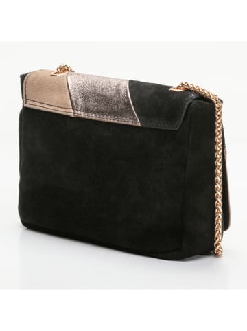Victor & Hugo Paris Leder-Umhängetasche "Julie" in Schwarz/ Gold - (B)21 x (H)15,5 x (T)6 cm