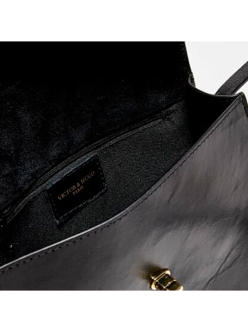 Victor & Hugo Paris Leder-Umhängetasche "Marni" in Schwarz - (B)21,5 x (H)17 x (T)6,5 cm