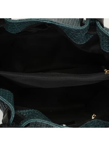Victor & Hugo Paris Skórzana torebka "Reina" w kolorze ciemnozielonym - 33 x 31 x 16 cm
