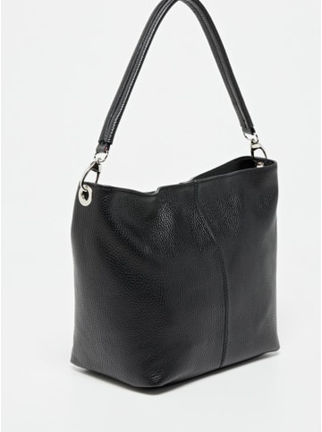 Victor & Hugo Paris Leder-Schultertasche "Siena" in Schwarz - (B)24 x (H)22 x (T)13 cm