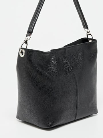 Victor & Hugo Paris Leder-Schultertasche "Siena" in Schwarz - (B)24 x (H)22 x (T)13 cm
