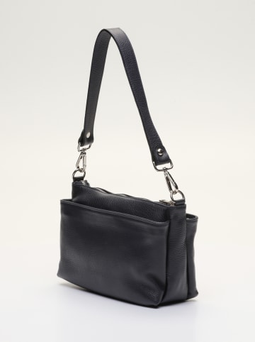 Victor & Hugo Paris Leren schoudertas "Mily" donkerblauw - (B)26 x (H)17 x (D)6 cm