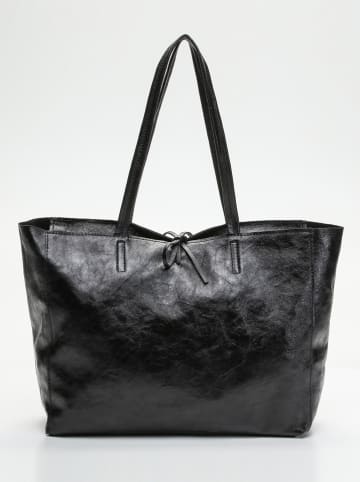 Victor & Hugo Paris Skórzany shopper bag "Vog" w kolorze czarnym - 50 x 28 x 12 cm